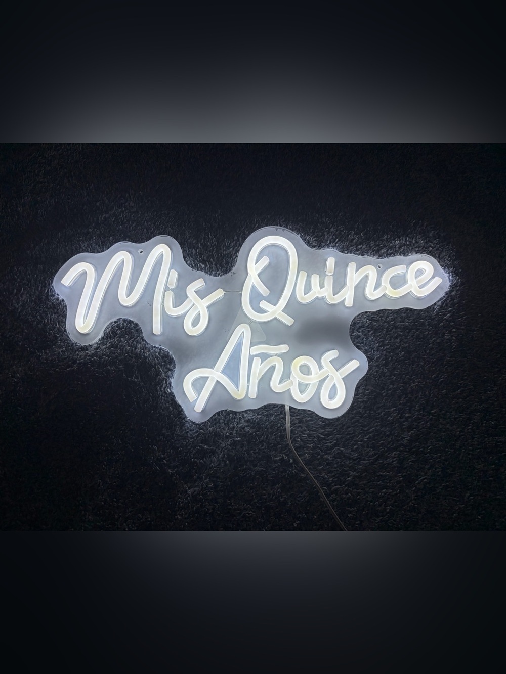 Mis Quince Años" White LED Neon Sign for Birthday Party Decor